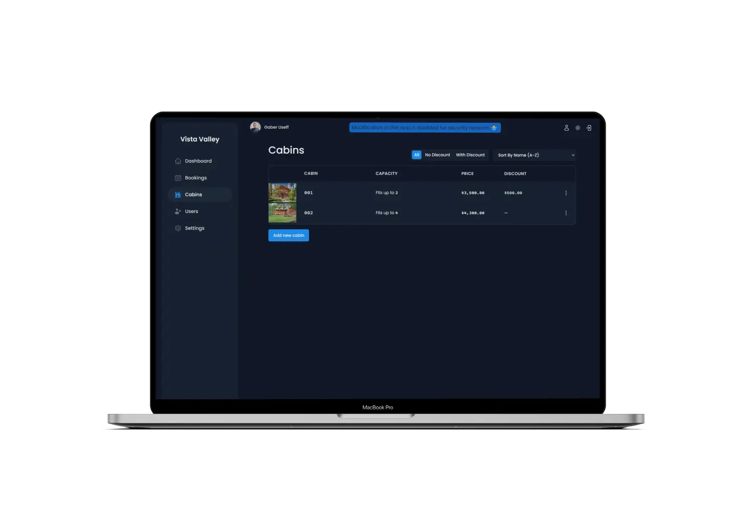 Vista Valley - Admin